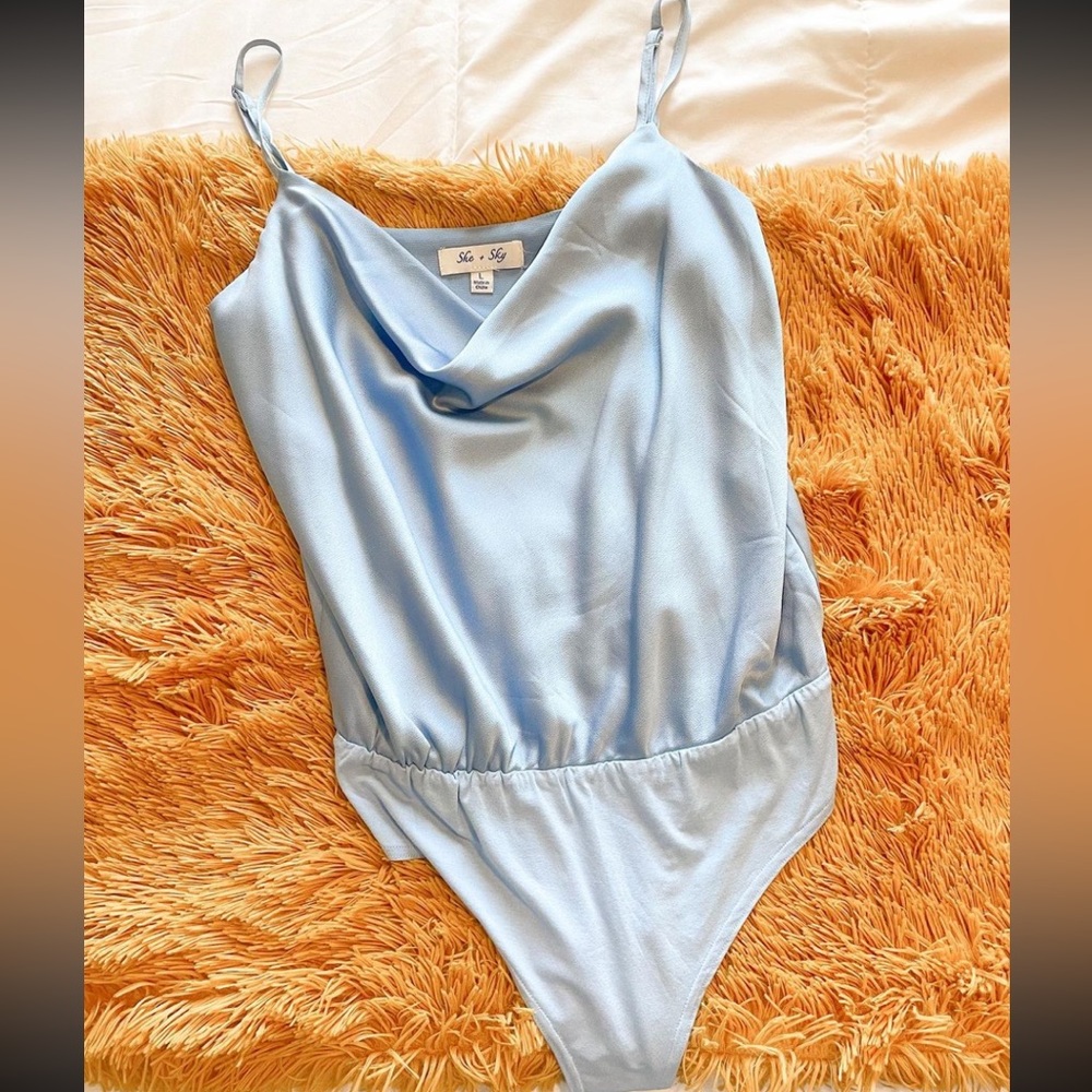 She + Sky cowl neck body suit